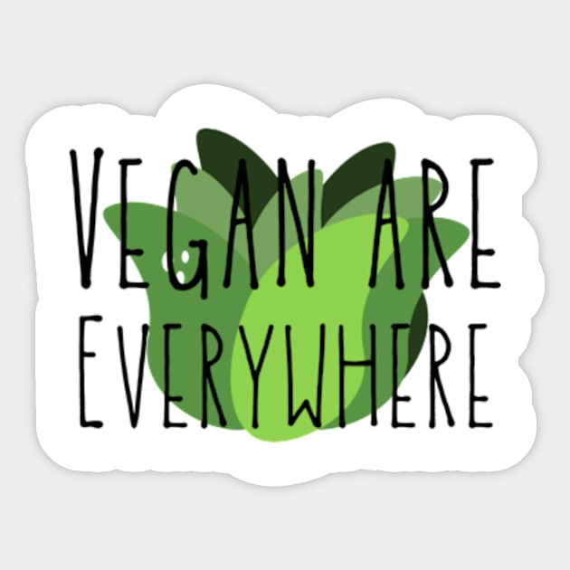 Vegan Are Everywhere Sticker by Dog and cat lover